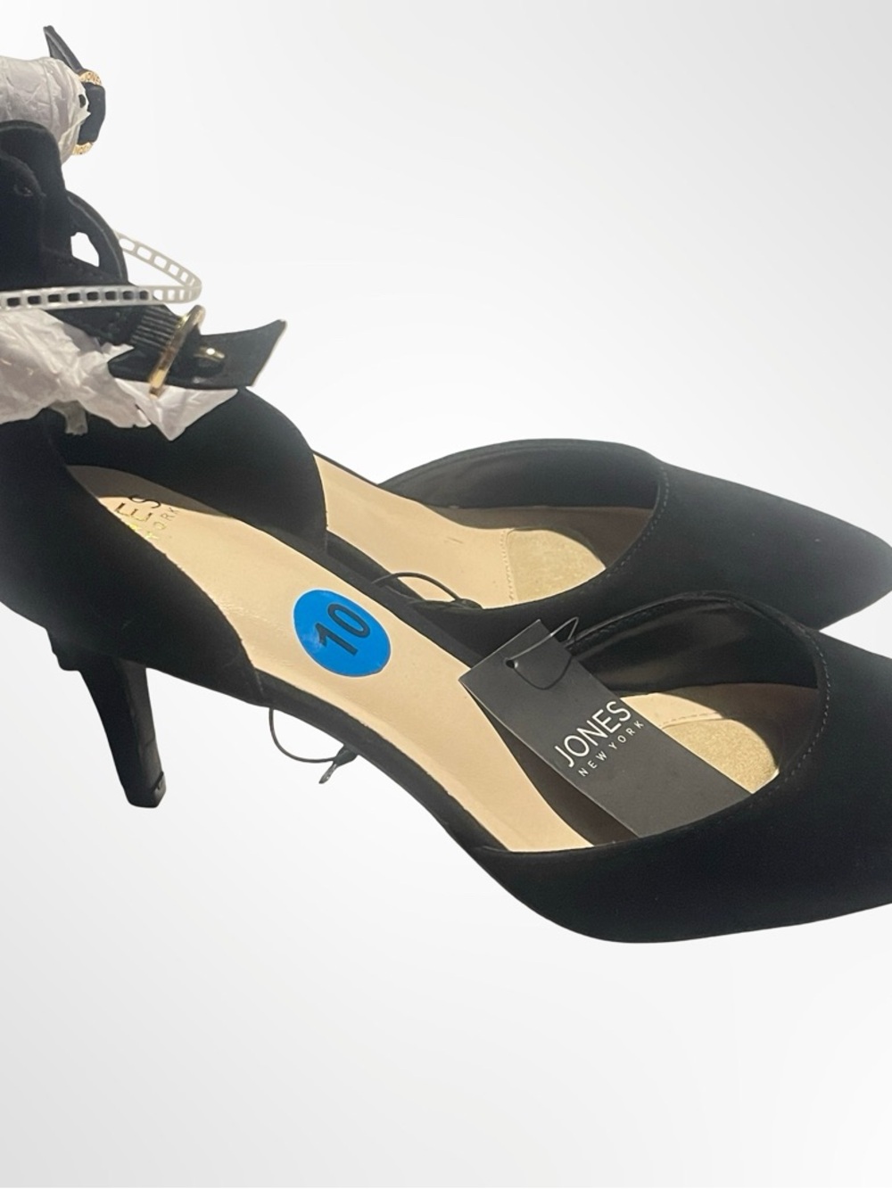 Jones New York Black Pointed Toe Ankle Strap NWT size 10 - Picture 2 of 7